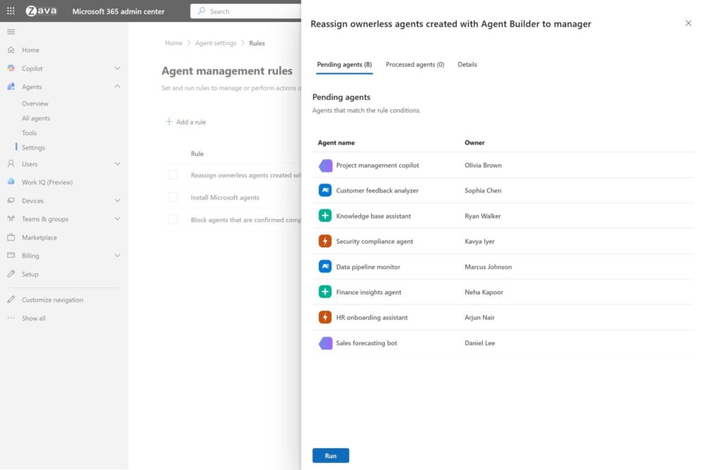 Configuración de reglas de gestión en Agent 365.