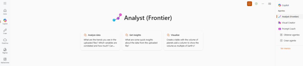 ANALYST (FRONTIER) en Copilot