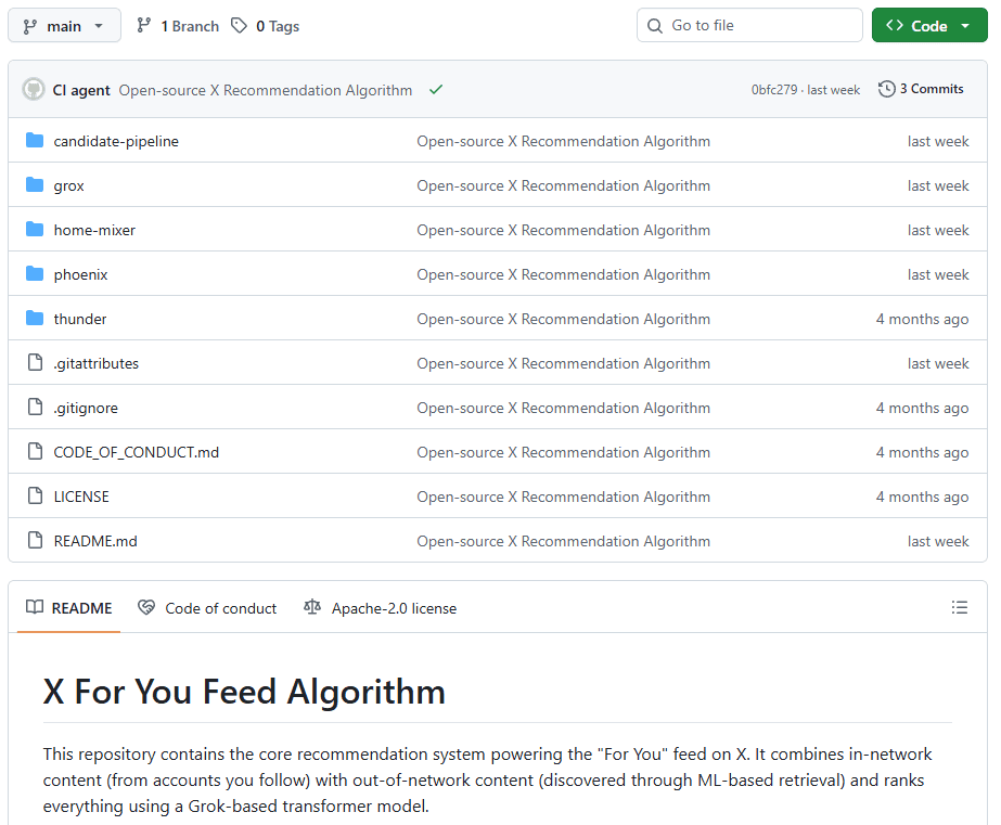 xAI ha publicado parte del algoritmo de X en GitHub