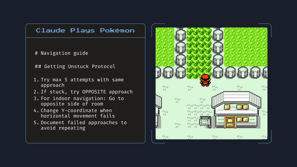 Memoria: Cuando se le da acceso a archivos locales, Claude Opus 4 registra información clave para ayudar a mejorar su rendimiento en el juego. Las notas mostradas arriba son notas reales tomadas por Opus 4 mientras jugaba a Pokémon.