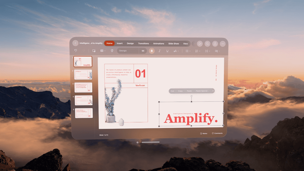 PowerPoint en Apple Vision Pro