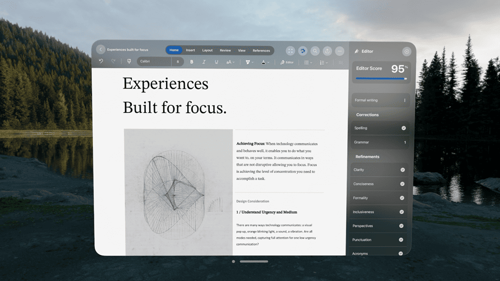 Word en Apple Vision Pro