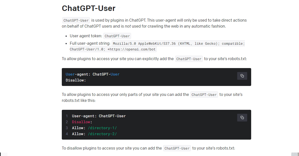 como bloquear el acceso de los plugins de ChatGPT al contenido de tu web.