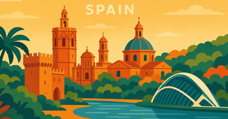Crea un poster vectorial bonito de tu ciudad