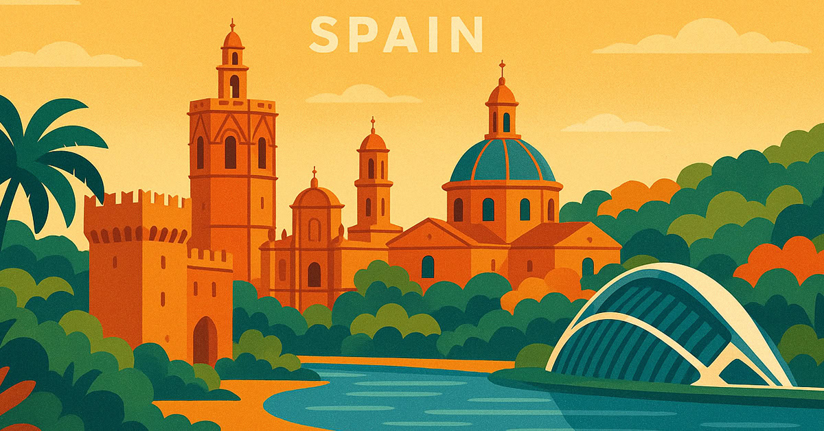 Crea un poster vectorial bonito de tu ciudad