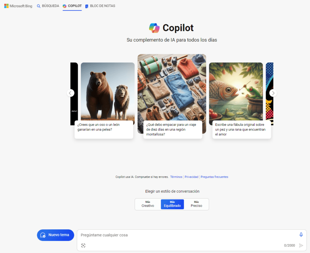 Copilot en BING
