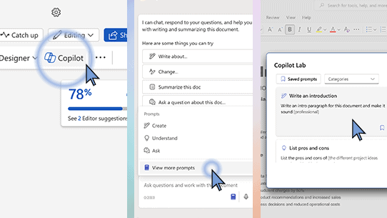 Empieza a trabajar con Copilot en Word