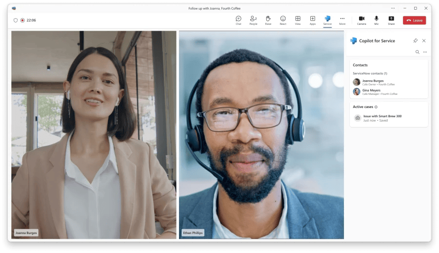 En la experiencia de chat de Microsoft Copilot, utilízalo para hacer preguntas sobre casos y contactos, así como para resumir casos, todo ello a partir de datos de CRM.