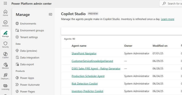 Ya tenemos un inventario de agentes de Copilot