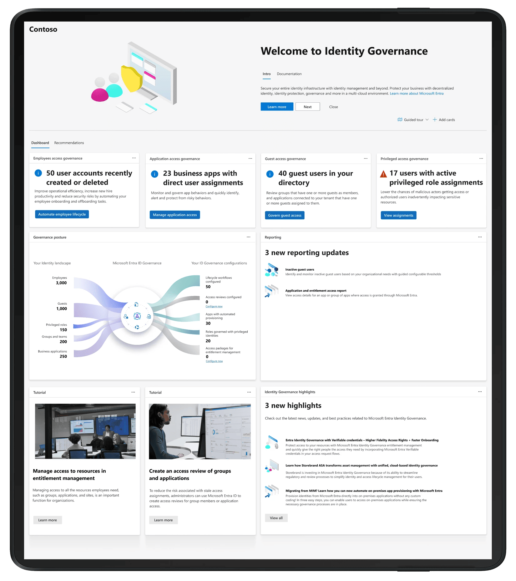 Cuadro de mando ID Governance