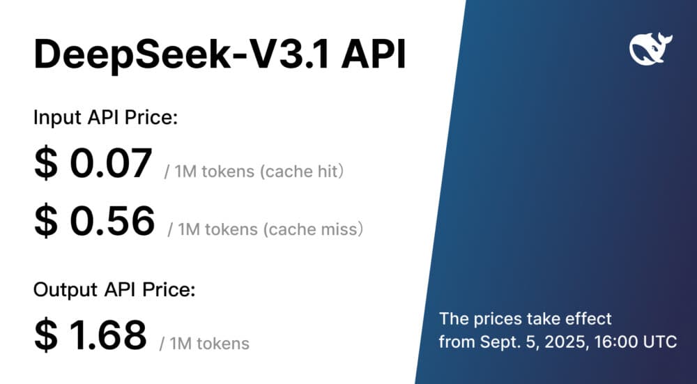 Precios API DeepSeek-V3.1