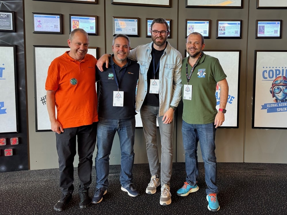 Ramón, Noé y Melchor con Alberto Diaz de Encamina