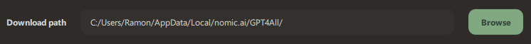 GTP4All: Buscar modelos ya descargados
