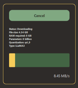 Proceso de descarga del modelo