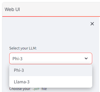 Seleccionar el SLM en la interfaz: Phi-3 o Llama-3