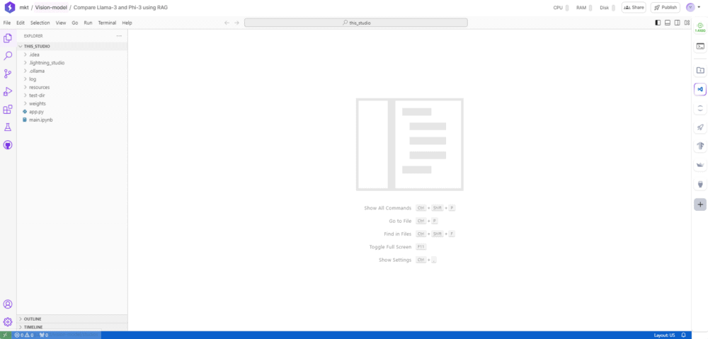 Interfaz de usuario de Lightning.AI