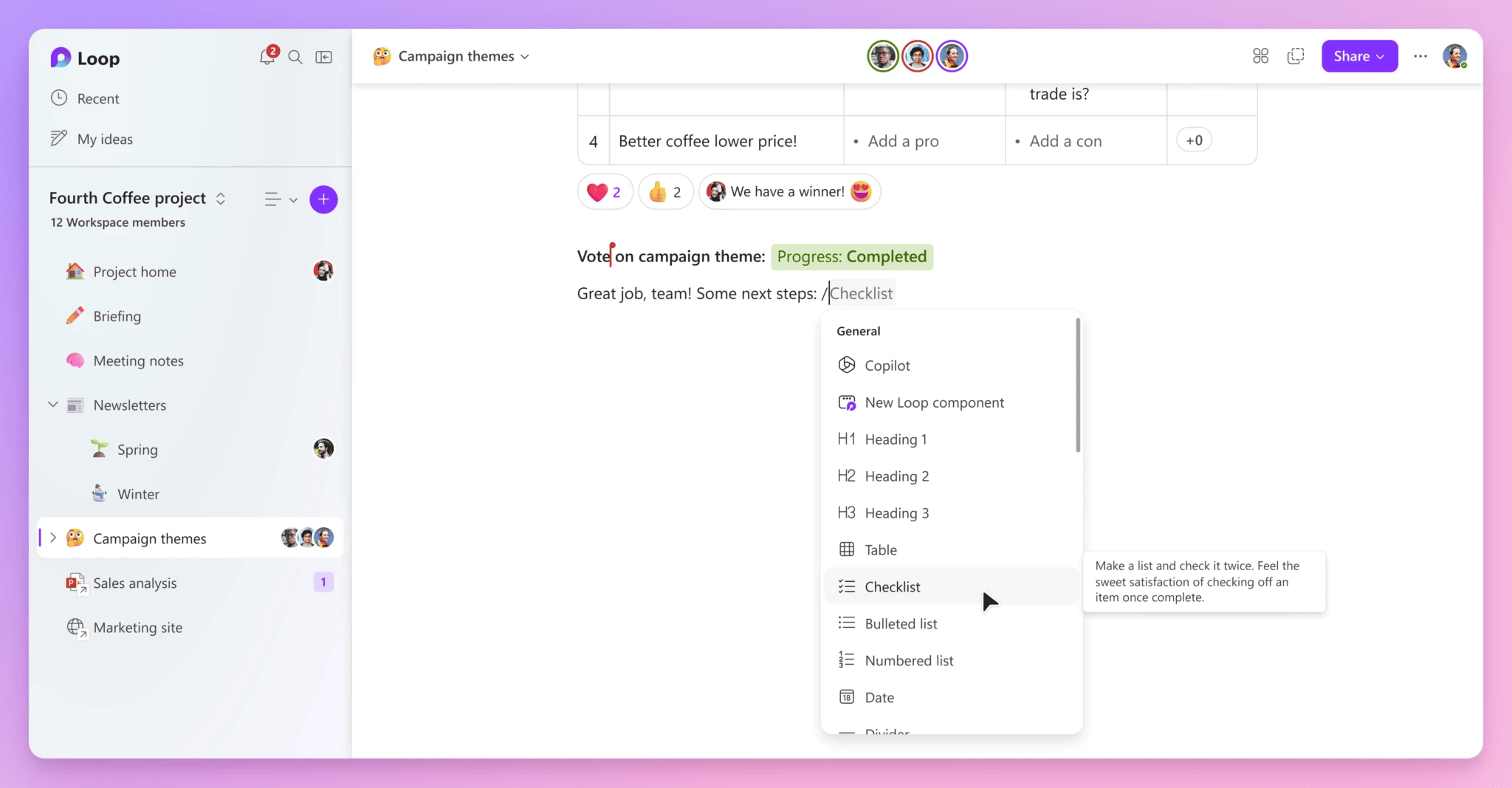 Microsoft Loop está pensada para la co-creación moderna