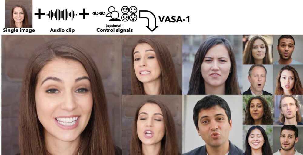 foto + audio de voz = vídeo hiperrealista de una cara que habla con sincronización precisa de audio y labios, generados en tiempo real.