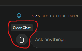 Vaciar el chat de labs.perplexity.ai