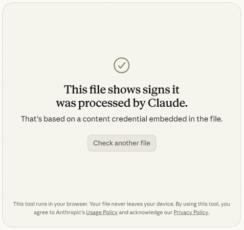 Se encuentran signos de que esa imagen ha sido procesada con Claude.